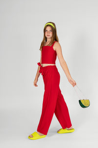 Linen crop top for kids, offering a lightweight and stylish summer option