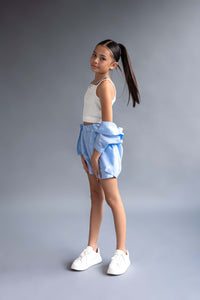 Linen short-sleeve shirt for kids, designed for a cool and comfortable fit